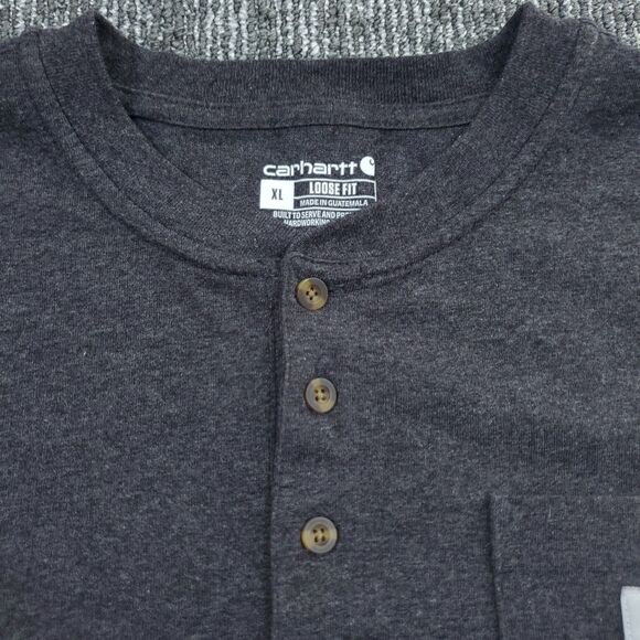 Carhartt Original Fit 3 Button Down Shirt Sleeve Grey Shirt Size XL - Picture 3 of 8